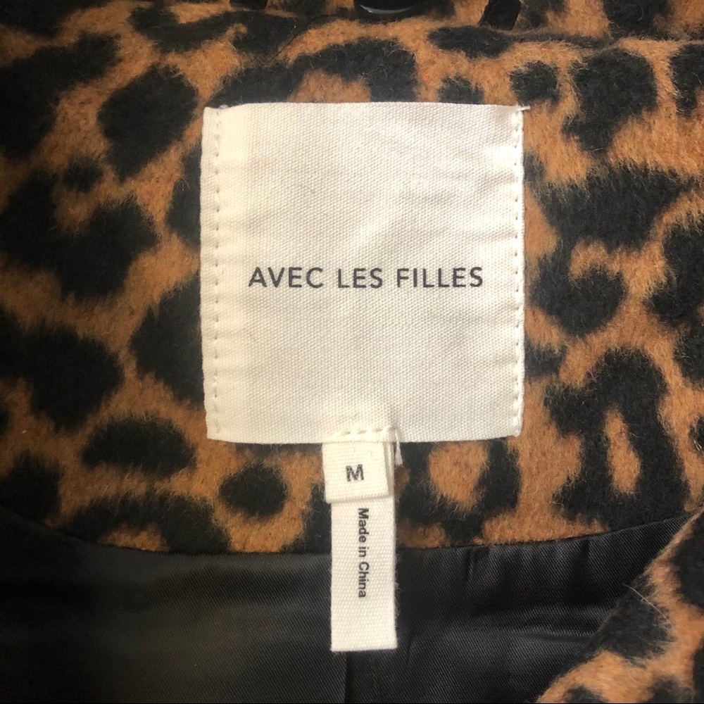Avec Les Filles Leopard Print Wool Jacket NWT - Picture 7 of 10